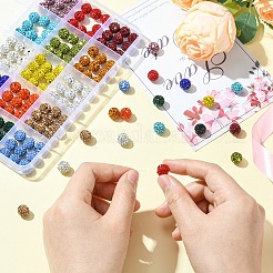 150Pcs 15 Colors Pave Disco Ball Beads&nbsp;RB-YW0001-27