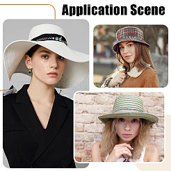 3Pcs 3 Styles Cotton with Glass & Plastic Beads Hat Bands&nbsp;DIY-CA0007-55