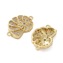 Brass Micro Pave Cubic Zirconia Conch Connector Charms&nbsp;KK-P325-05G