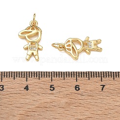 Brass Micro Pave Clear Cubic Zirconia Pendants&nbsp;CU-CBA9AFC-01G-21