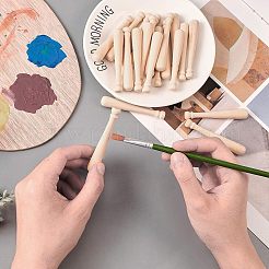 未完成のミニナチュラル木製片穴ビーズ  野球用バット  diyキーホルダー装飾アクセサリー  バリーウッド  75x12mm  穴：1mm  60pc&nbsp;WOOD-OC0001-27B