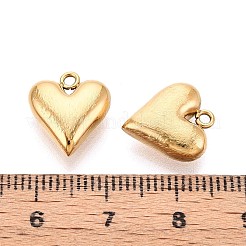 304ステンレススチールチャーム  ハートチャーム  14KGP本金メッキ  13.5x12x5mm  穴：1.5mm&nbsp;STAS-N109-177G