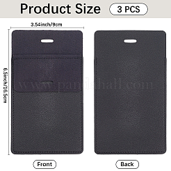 医師や看護師向けの長方形PUレザーポケットペンバッグ  ブラック  160x90x5mm&nbsp;LS-AJEW-WH20060-95C