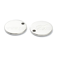 変色しない304ステンレススチールチャーム  サボテンとフラットラウンド  ステンレス鋼色  11.5x1mm  穴：1.5mm&nbsp;STAS-P280-04P