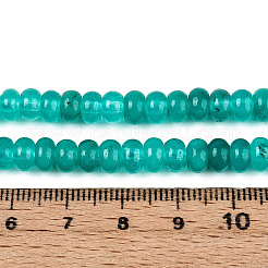 染め加工天然石ホワイトジェイドビーズ連売り  ロンデル  ライトシーグリーン  6~6.5x4~4.5mm  穴：1mm  約86~90個/連  14.57~15.16''（37~38.5センチメートル）&nbsp;X-G-T139-59A-09