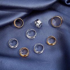 8Pcs 8 Style 201 Stainless Steel Grooved Finger Ring Settings&nbsp;MAK-UN0001-37