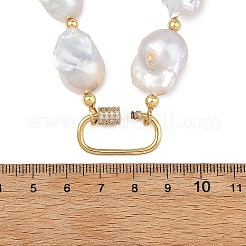 Natural Baroque Keshi Pearl Nuggets Beaded Necklaces&nbsp;NJEW-JN06511