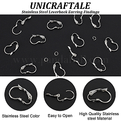 40Pcs 304 Stainless Steel Leverback Earring Findings&nbsp;STAS-UN0052-48