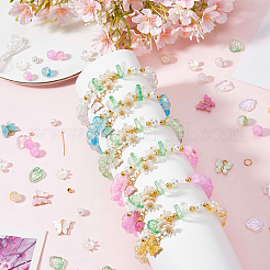 DIY Butterfly Flower Round Bracelets Jewelry Making Kit&nbsp;DIY-SC0025-92