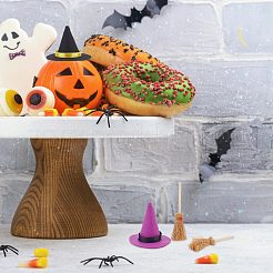 12Pcs 2 Colors Polyester Witch Hats&nbsp;AJEW-CP0005-50