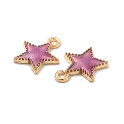 合金エナメルチャーム  星のチャーム  ライトゴールド  ミックスカラー  15x13x2mm  穴：2mm&nbsp;ENAM-S121-024