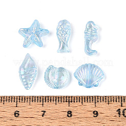 海をテーマにした透明アクリルビーズ  混合図形  ライトスカイブルー  10~15x5.5~12x4mm  穴：1.5mm  約2083個/500g&nbsp;TACR-T028-69C