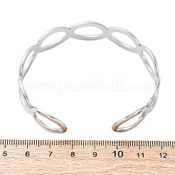 女性用304ステンレススチールカフバングル  オーバル  ステンレス鋼色  5/8インチ（1.5cm）  内径：2インチ（5cm）&nbsp;BJEW-D306-02P