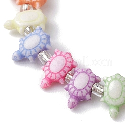 Beach Tortoise Acrylic & Glass Seed Beaded Stretch Bracelets&nbsp;BJEW-JB10300-02