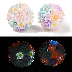 手作りの光るポリマー粘土のラインストーンファンシービーズ  ペンフォーカルビーズ  アクリルデイジーの花付き  ミックスカラー  20~21mm  穴：2mm&nbsp;CLAY-H003-04