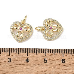 Brass Micro Pave Cubic Zirconia Pendants&nbsp;KK-D235-10G-02