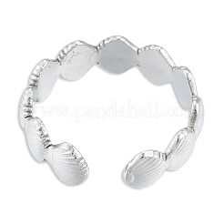 304ステンレススチールシェルラップオープンカフリング女性用  ステンレス鋼色  usサイズ8（18.1mm）&nbsp;RJEW-N038-100P