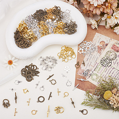 150Pcs 15 Styles Brass Toggle Clasps&nbsp;KK-ME0003-87