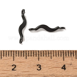 304ステンレススチールリンクコネクタチャーム  ツイストバー  電気泳動黒  15x2x3mm  穴：1.2mm&nbsp;STAS-Q323-08EB