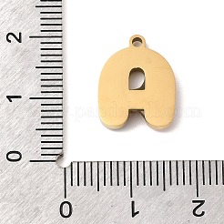 304ステンレスペンダント  エナメル  イオンプレーティング（ip）  18KGP本金メッキ  文字a  15x12x2.5mm  穴：1.5mm&nbsp;X-STAS-K297-09A-G