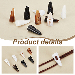42本7色レジンボタン  ホーン  2穴  ミックスカラー  31x14x12mm  穴：4mm  6個/カラー&nbsp;BUTT-GA0001-23
