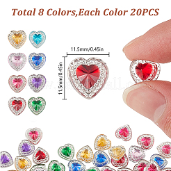160Pcs 8 Colors Transparent Resin Cabochons&nbsp;RESI-GO0001-05