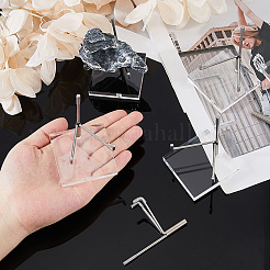 Stainless Steel Crystal Ball Display Holder with Square Clear Acrylic Bases&nbsp;LS-AJEW-WH0695-152P-B