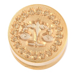 Golden Tone Round Wax Seal Brass Stamp Heads&nbsp;AJEW-S087-02G-11