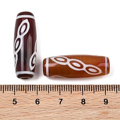 チベット風ジービーズ  天然石瑪瑙ビーズ  染め＆加熱  オーバル  片目  9mm  穴：28.5~32x10~12.5mm&nbsp;TDZI-E004-65