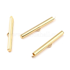 304ステンレススチール製スライドエンドクラスプチューブ  スライダエンドキャップ  18KGP本金メッキ  40x6x4mm  穴：3x1mm  内径：3.5mm&nbsp;LS-STAS-C044-08F-G