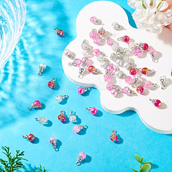 100Pcs Mixed Styles Glass Pendants&nbsp;PALLOY-TADJ00006