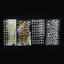 キラキラ紙ステッカー  ポリ塩化ビニールカバー付き  数字または文字で  ミックスカラー  8シート/セット&nbsp;DIY-NB0005-20
