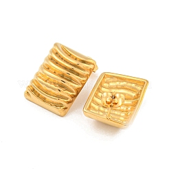 長方形 304 ステンレススチール イヤリング  女性用スタッドピアス  ゴールドカラー  21x16mm&nbsp;EJEW-L290-023G