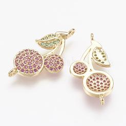 Brass Micro Pave Cubic Zirconia Links&nbsp;ZIRC-G111-14G