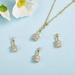 5個真鍮マイクロパヴェクリアキュービックジルコニアペンダント  ニッケルフリー  ロック  18KGP本金メッキ  23x11x5mm  穴：3mm&nbsp;ZIRC-SZ0003-24