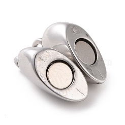 変色しない316サージカルステンレススチール製マグネット留め具  ハート  ステンレス鋼色  10.5x17x5.5mm  穴：1.5mm&nbsp;STAS-B029-04