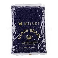 MIYUKIラウンドロカイユビーズ  日本製シードビーズ  15/0  （rr4494)デュラコート染め不透明インディゴネイビーブルー  1.5mm  穴：0.7mm  約250000個/ポンド&nbsp;SEED-G009-RR4494
