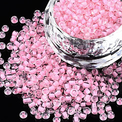 8/0 ガラスシードビーズ  色の内側  ホットピンクの裏地  直径約3mm  穴：0.8mm  約10000個/袋&nbsp;SDB3mm137