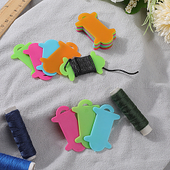 100Pcs 5 Styles Plastic Thread Card Bobbins&nbsp;AJEW-SC0003-96