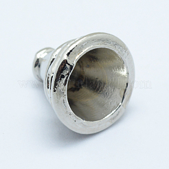 合金ビーズコーン  長持ちメッキ  花弁のない  プラチナ  14x12.5mm  穴：2mm&nbsp;PALLOY-K107-05P