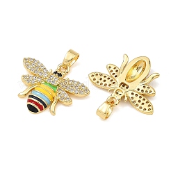 Brass Micro Pave Black Cubic Zirconia Pendants&nbsp;CU-T001-05G