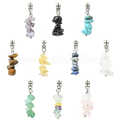 50Pcs 10 Style Natural & Synthetic Gemstone European Dangle Charms&nbsp;HJEW-CJ00093