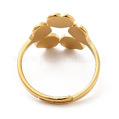 Ion Plating(IP) 201 Stainless Steel Flower Adjustable Ring for Women&nbsp;RJEW-F131-05G