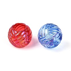 UVメッキ透明アクリルヨーロピアンビーズ  大穴ビーズ  虹色の  ロンデル  ミックスカラー  13.5x10.5mm  穴：7mm&nbsp;TACR-T029-04M
