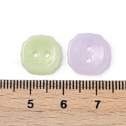 2穴ガラスボタン  フラットラウンド  ミックスカラー  13x13x2.2mm  穴：1.6mm&nbsp;PORC-R010-04