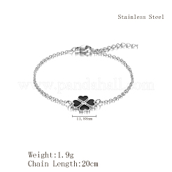 Stainless Steel Heart-shape Clover Link Bracelets&nbsp;OH1703-1