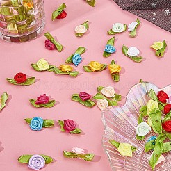 ポリエステル製ローズオーナメント200色10個  DIYヘアアクセサリー用  衣類の装飾  コスチューム  ミックスカラー  27.5~29x14~16x7.5mm  20個/カラー&nbsp;DIY-GF0006-84