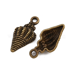 合金のチベット風チャーム  巻貝のような形  アンティークブロンズ  19x9x5mm  穴：1.8mm&nbsp;TIBE-B003-08AB