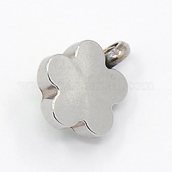 201 ステンレススチール ラインストーン フラワー チャーム ペンダント  グレードA  多面カット  ライトローズ  9x7x4mm  穴：1mm&nbsp;RB-M030-03F