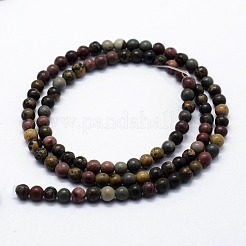 Natural Dendritic Jasper Beads Strands&nbsp;G-I199-20-6mm
